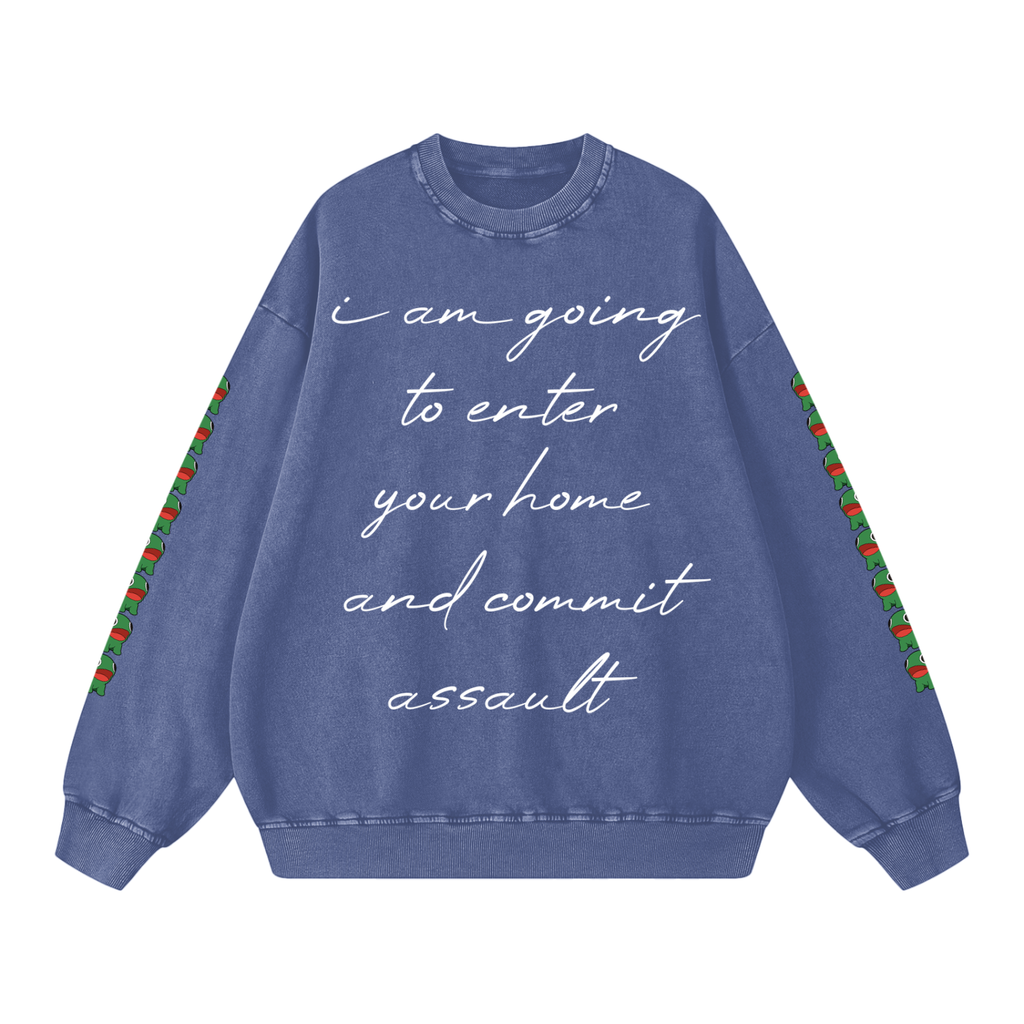 Snow Washed GROPPER SLEEVE Oversized CREDIBLE THREAT Sweatshirt