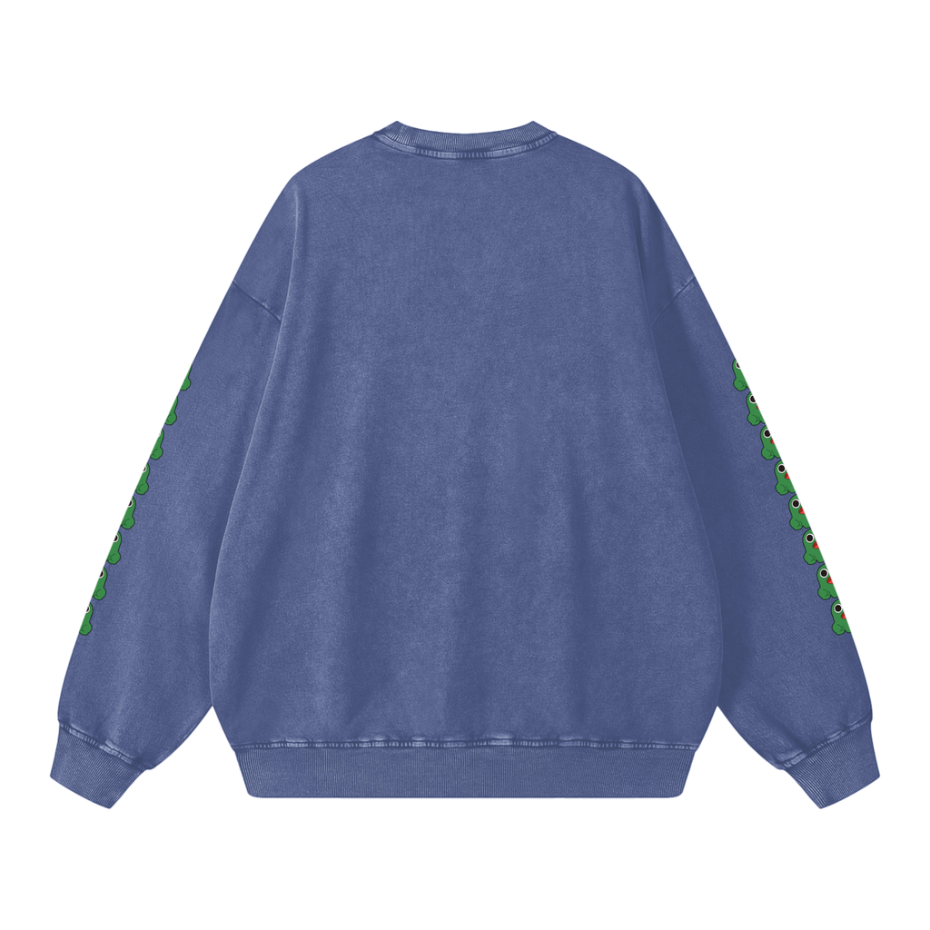 Snow Washed GROPPER SLEEVE Oversized CREDIBLE THREAT Sweatshirt