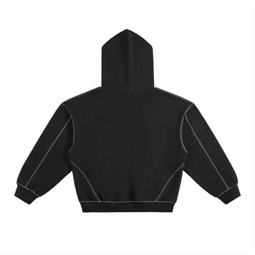 Contrast-Stitched Scuffed Alt-Gropper Patch Hoodie